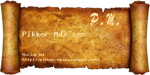Pikker Mózes névjegykártya